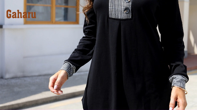 Gaharu Long Sleeve Tops Warm Tunics Collared Shirts for Leggings